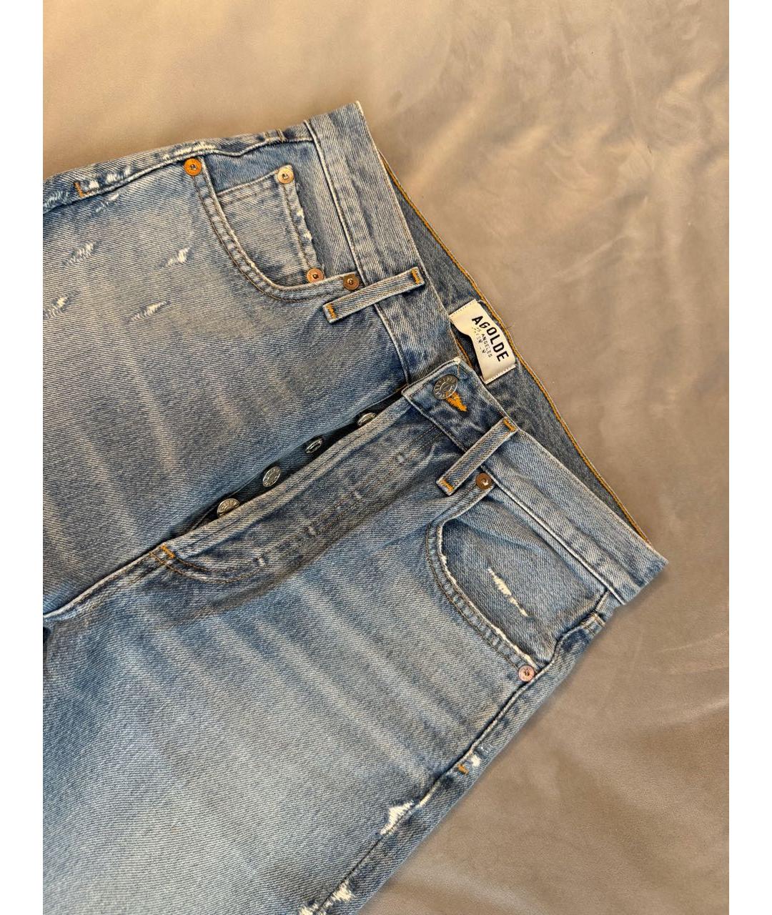 AGOLDE Голубые хлопковые прямые джинсы, фото 2