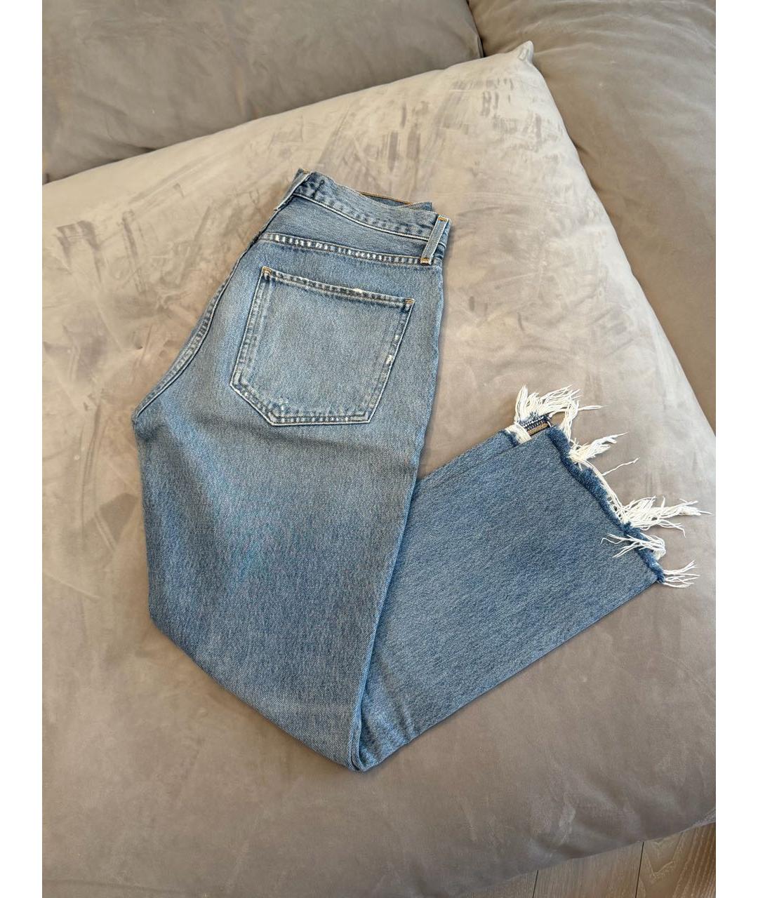 AGOLDE Голубые хлопковые прямые джинсы, фото 7