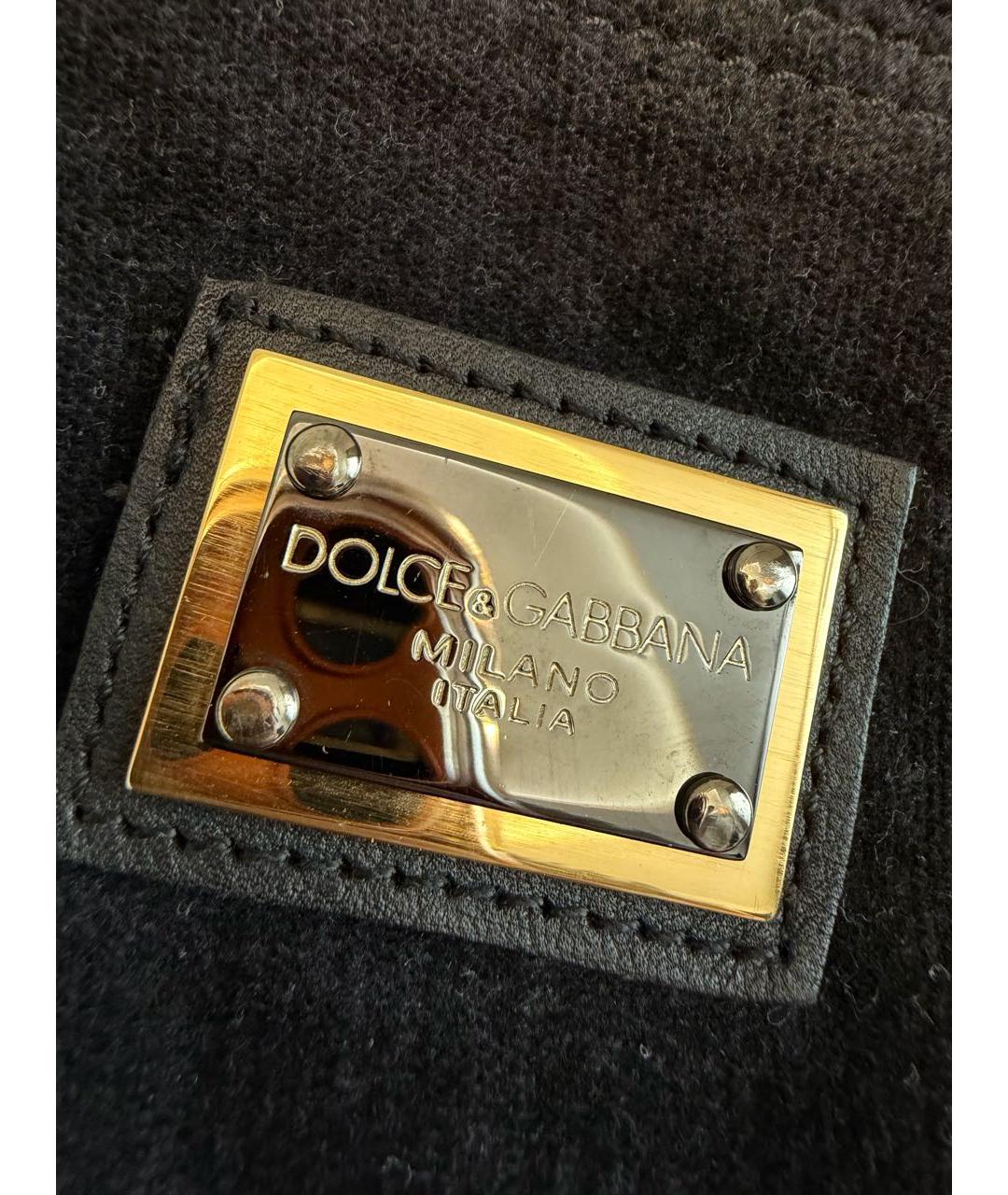 DOLCE&GABBANA Черные велюровые брюки узкие, фото 3