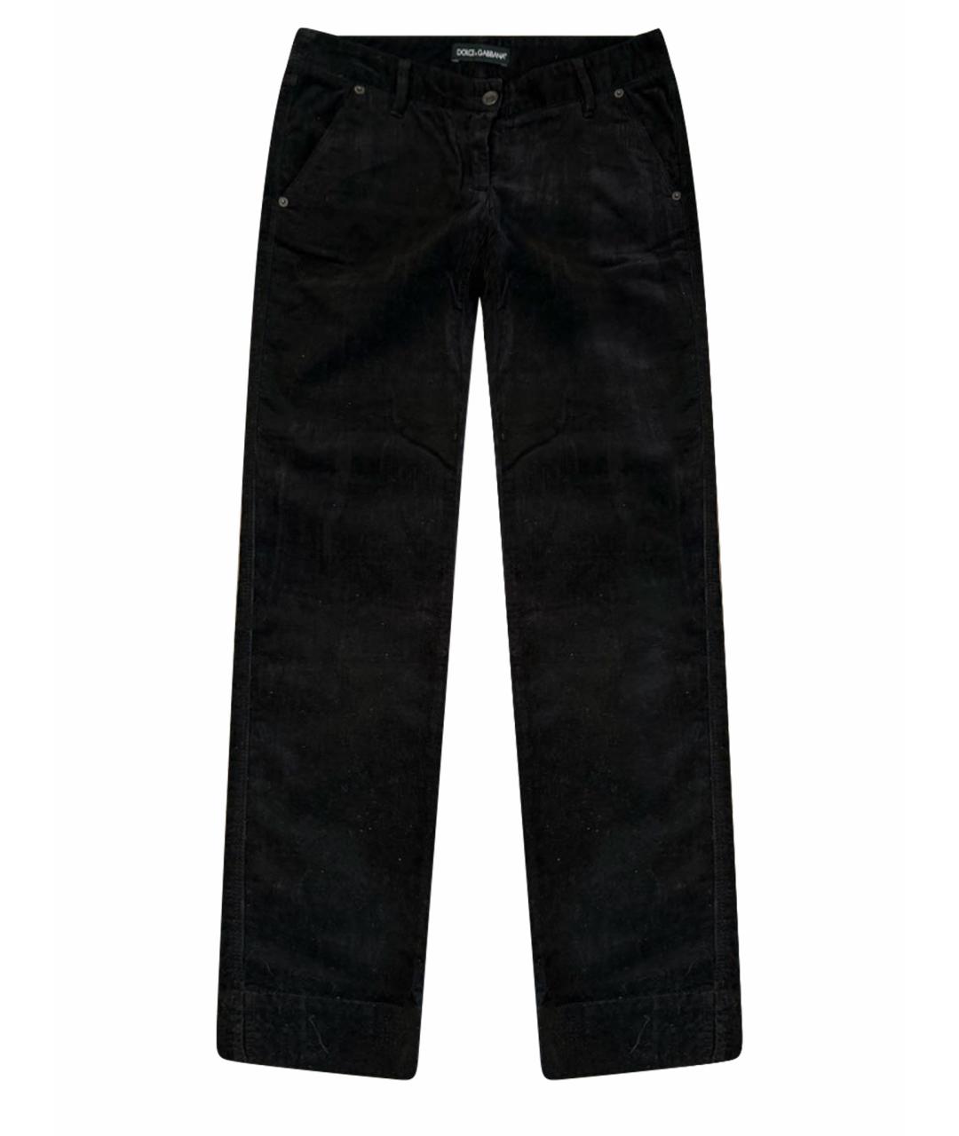DOLCE&GABBANA Черные велюровые брюки узкие, фото 1