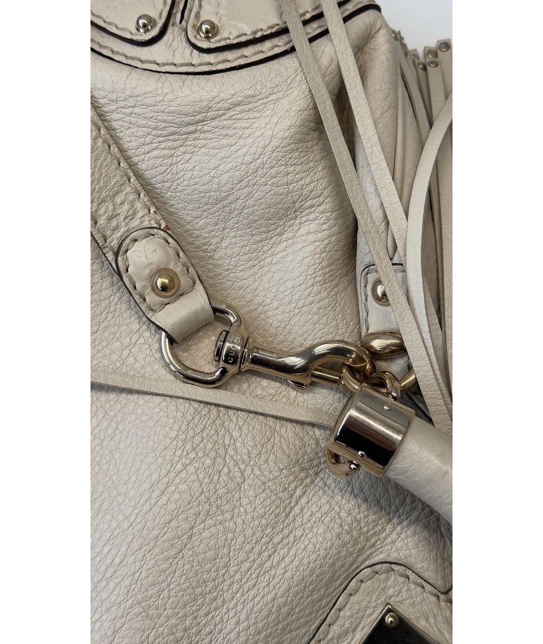 GUCCI Бежевая кожаная сумка через плечо, фото 8