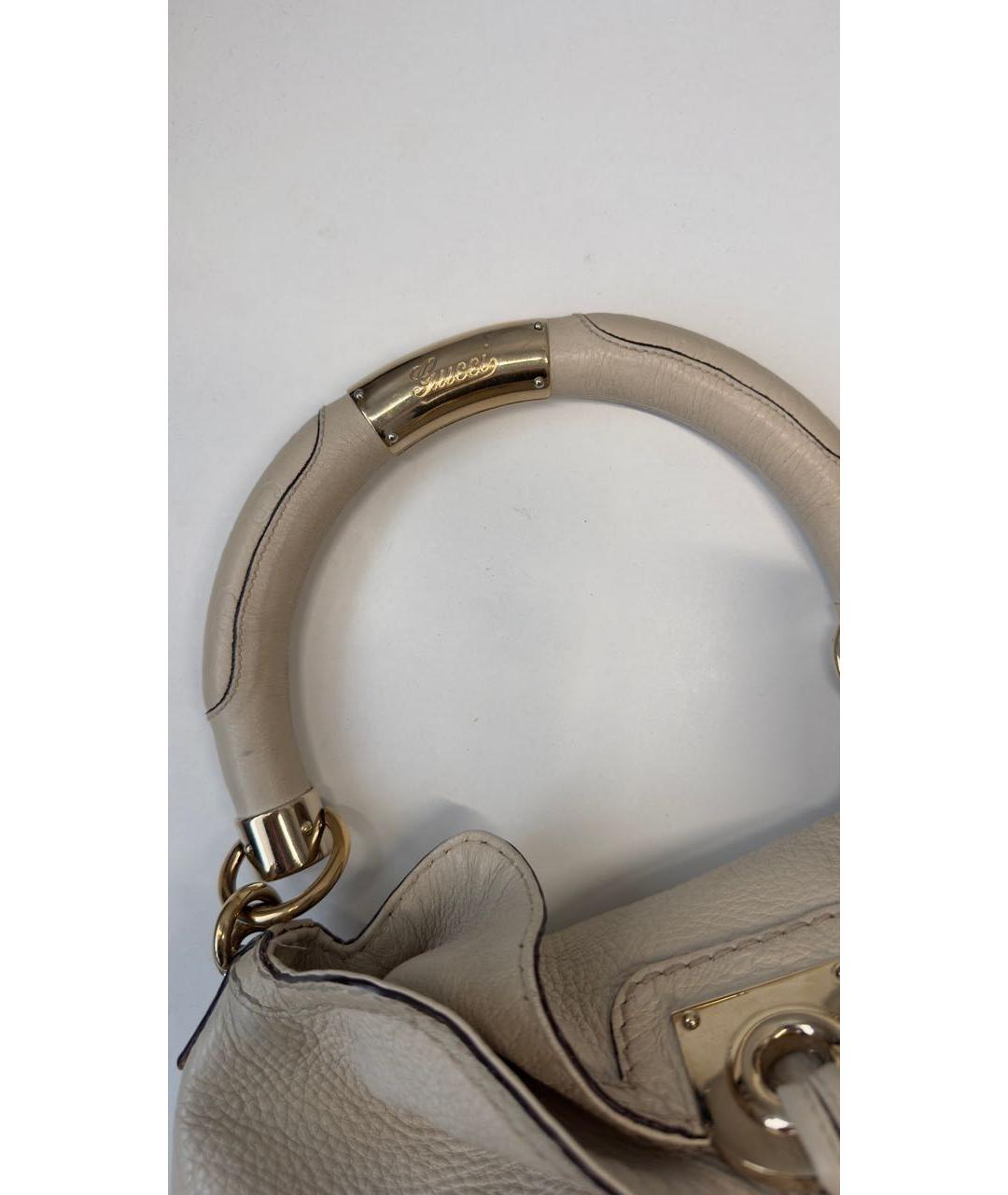 GUCCI Бежевая кожаная сумка через плечо, фото 2