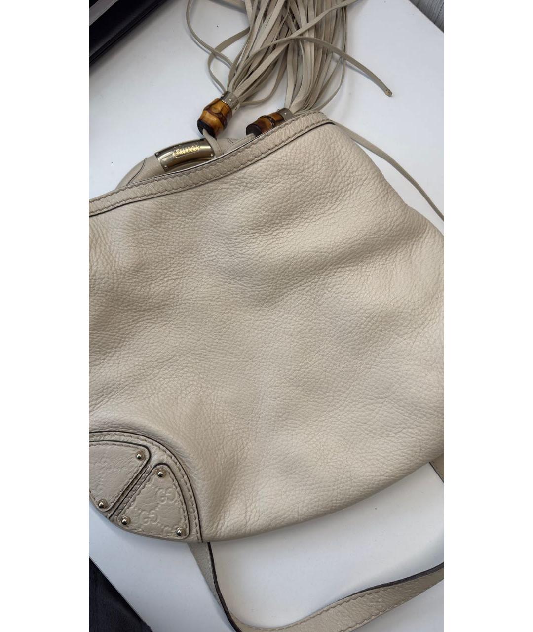 GUCCI Бежевая кожаная сумка через плечо, фото 3