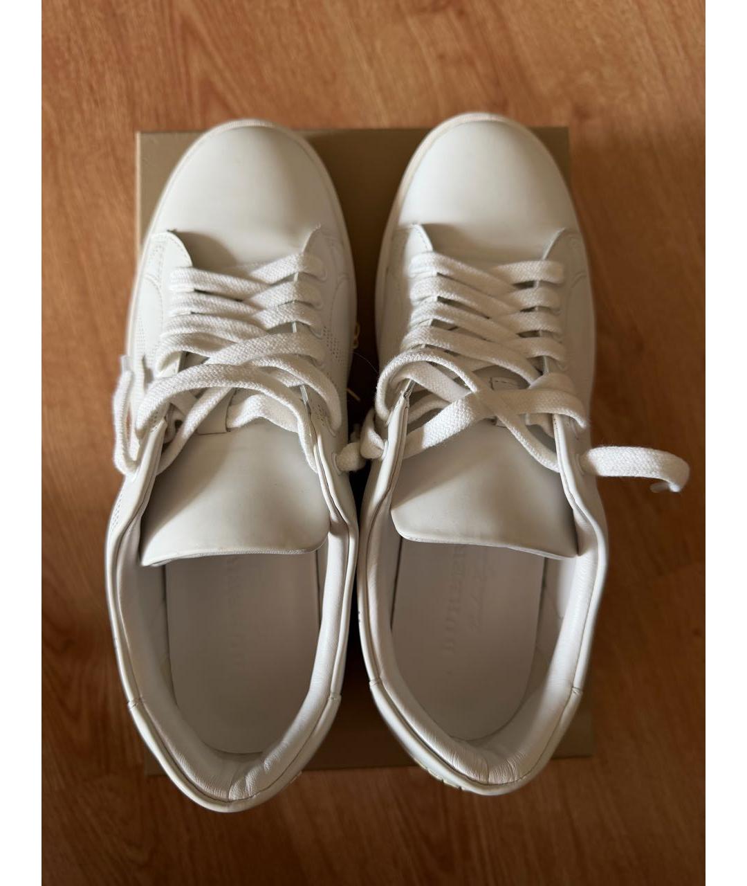 BURBERRY Белые кожаные кеды, фото 3