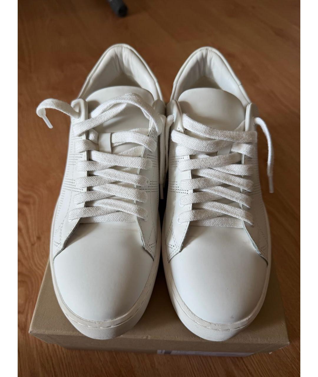 BURBERRY Белые кожаные кеды, фото 2