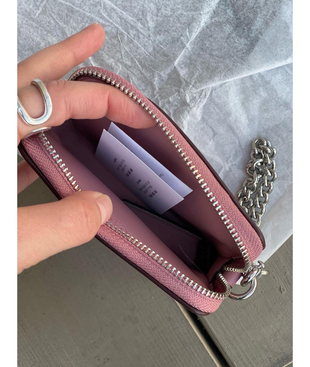 COACH Бежевый кожаный кошелек, фото 4