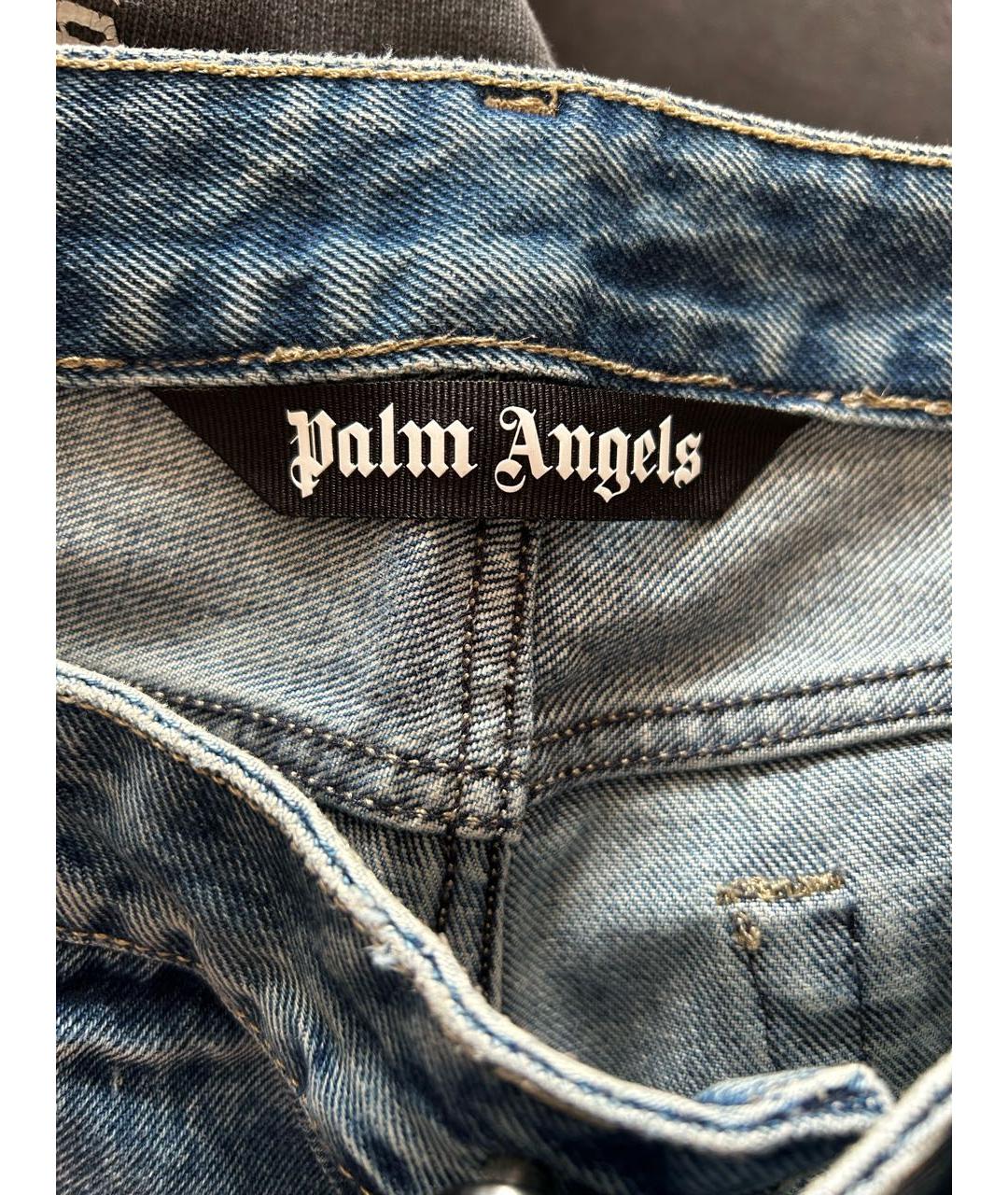 PALM ANGELS Темно-синие хлопковые прямые джинсы, фото 6