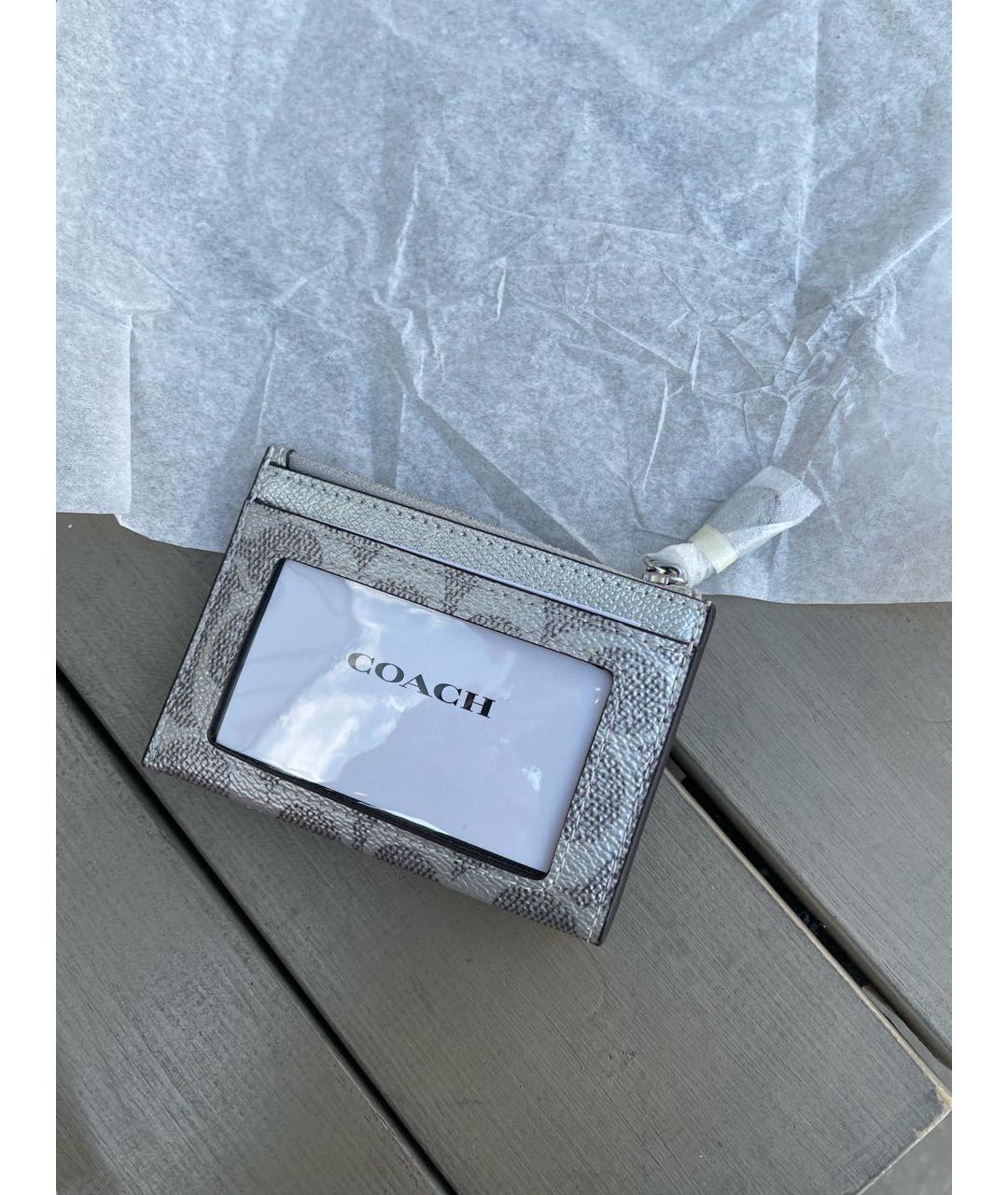 COACH Серебрянный кожаный кардхолдер, фото 2