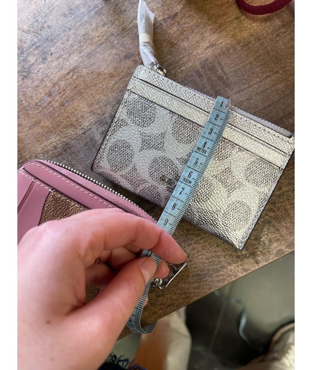 COACH Серебрянный кожаный кардхолдер, фото 5