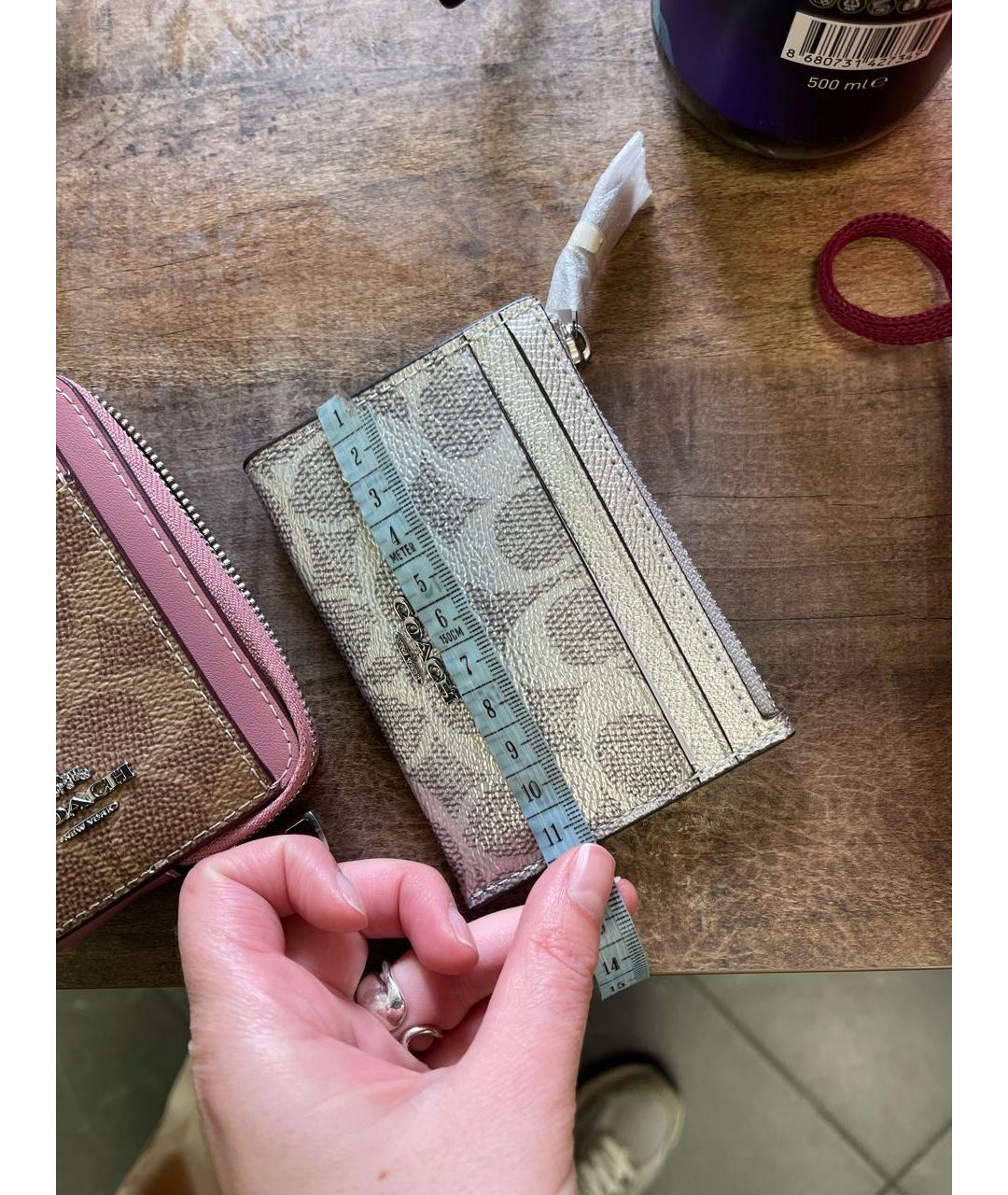 COACH Серебрянный кожаный кардхолдер, фото 6