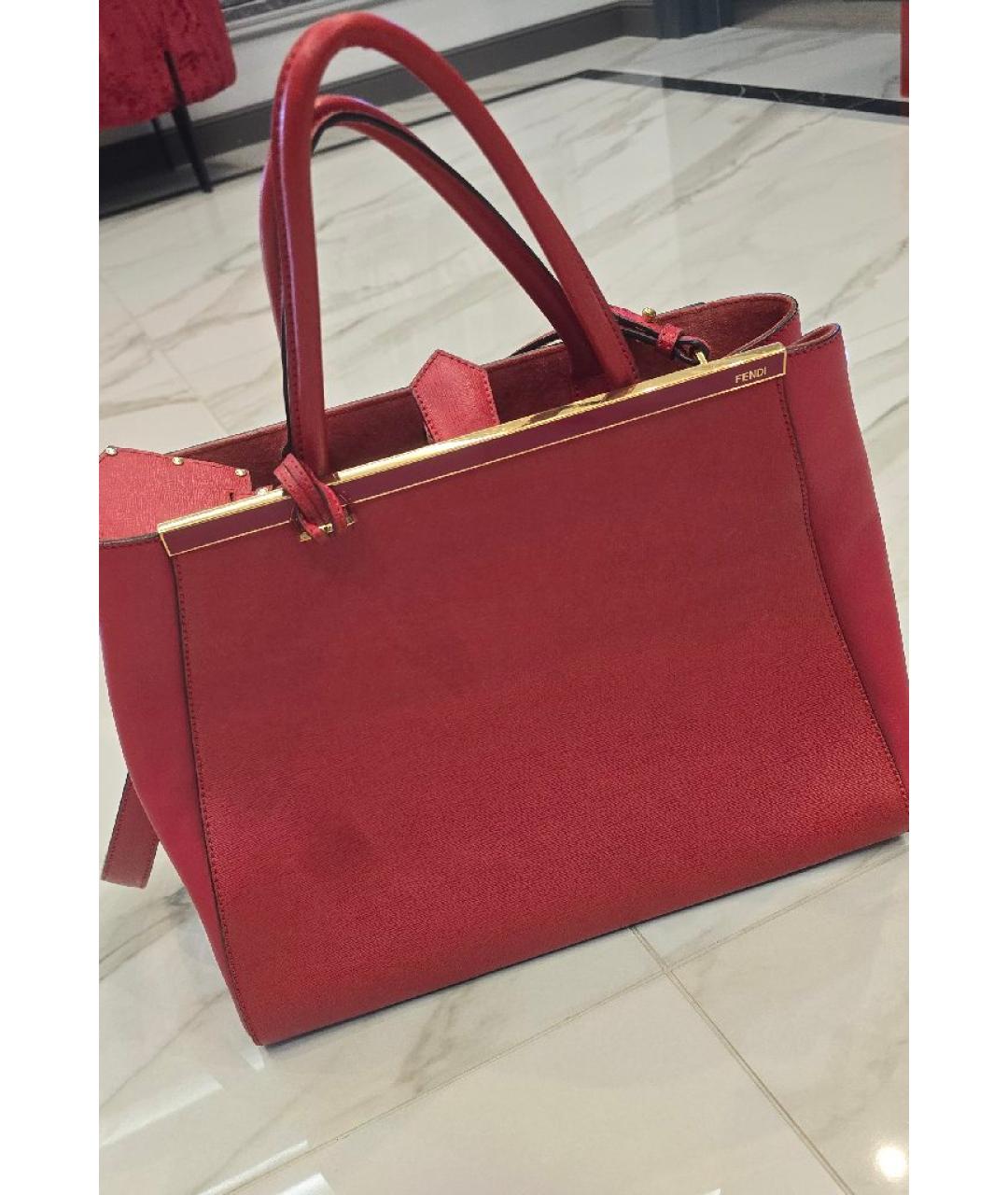 FENDI Красная кожаная сумка с короткими ручками, фото 10