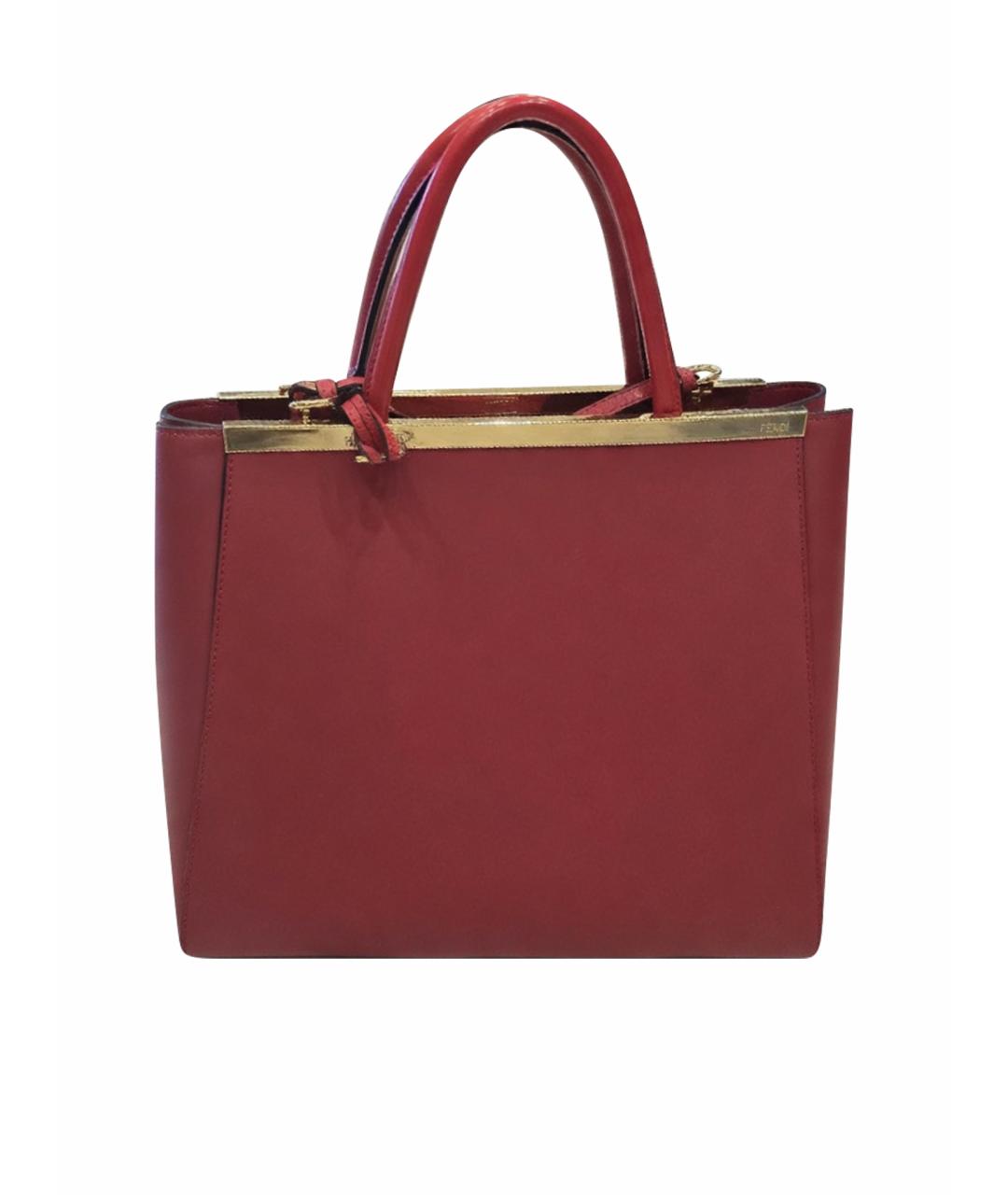 FENDI Красная кожаная сумка с короткими ручками, фото 1