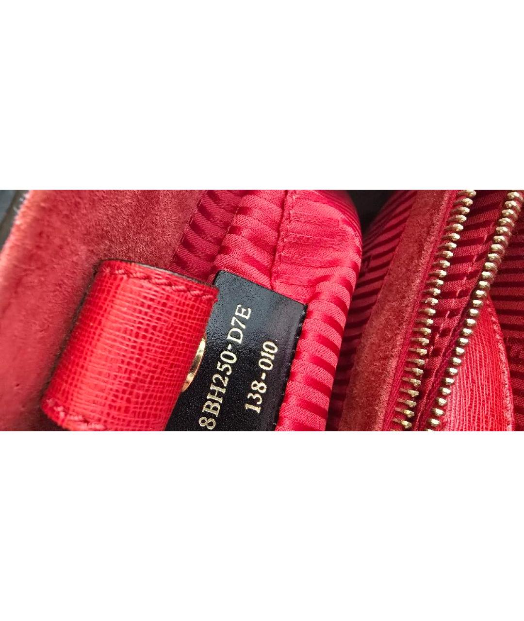 FENDI Красная кожаная сумка с короткими ручками, фото 7