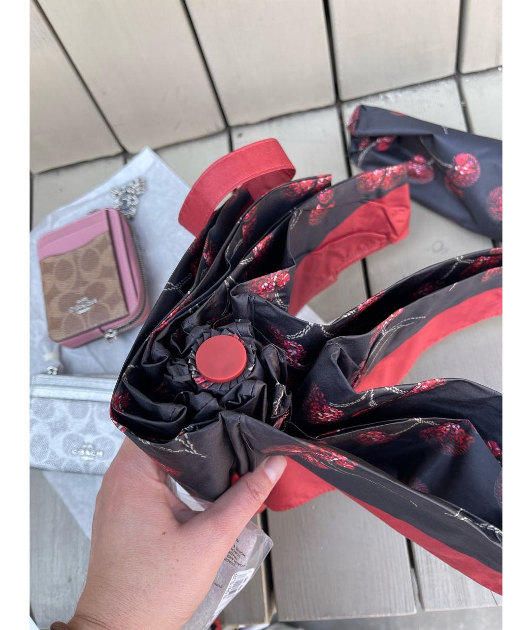 COACH Черный зонт, фото 4