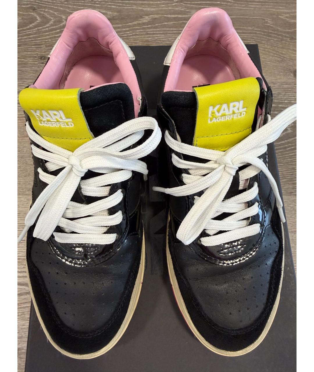 KARL LAGERFELD Черные кожаные кеды, фото 2