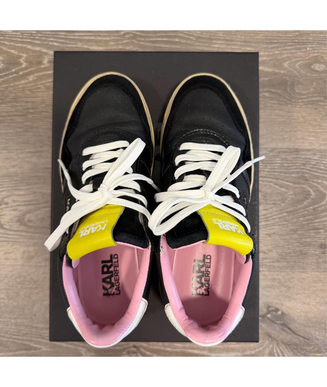 KARL LAGERFELD Черные кожаные кеды, фото 3