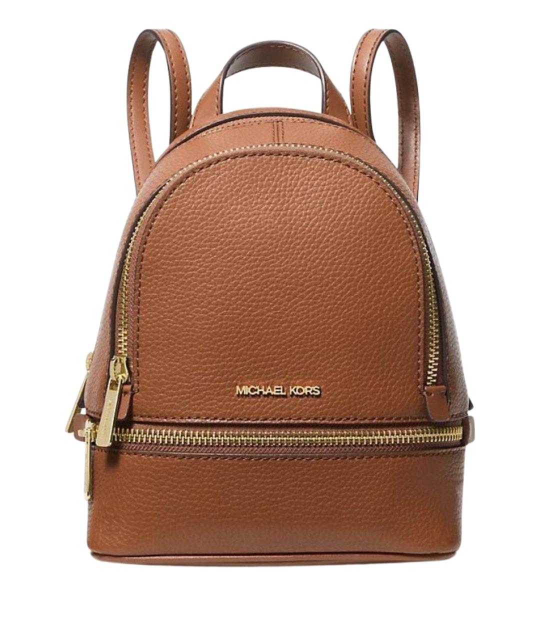 MICHAEL KORS Коричневый кожаный рюкзак, фото 1