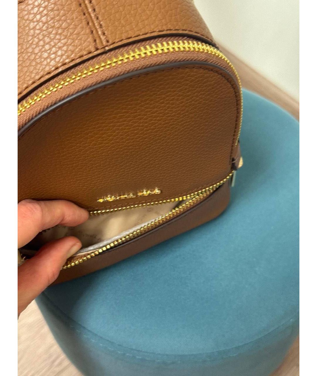 MICHAEL KORS Коричневый кожаный рюкзак, фото 5