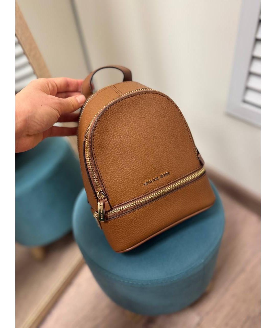 MICHAEL KORS Коричневый кожаный рюкзак, фото 2