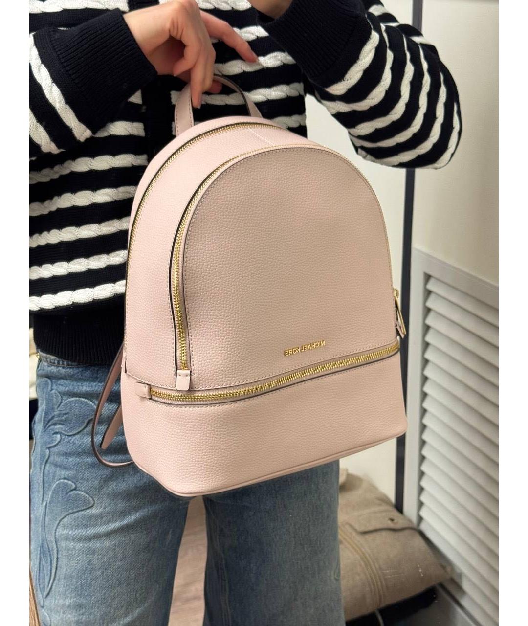 MICHAEL KORS Розовый кожаный рюкзак, фото 2