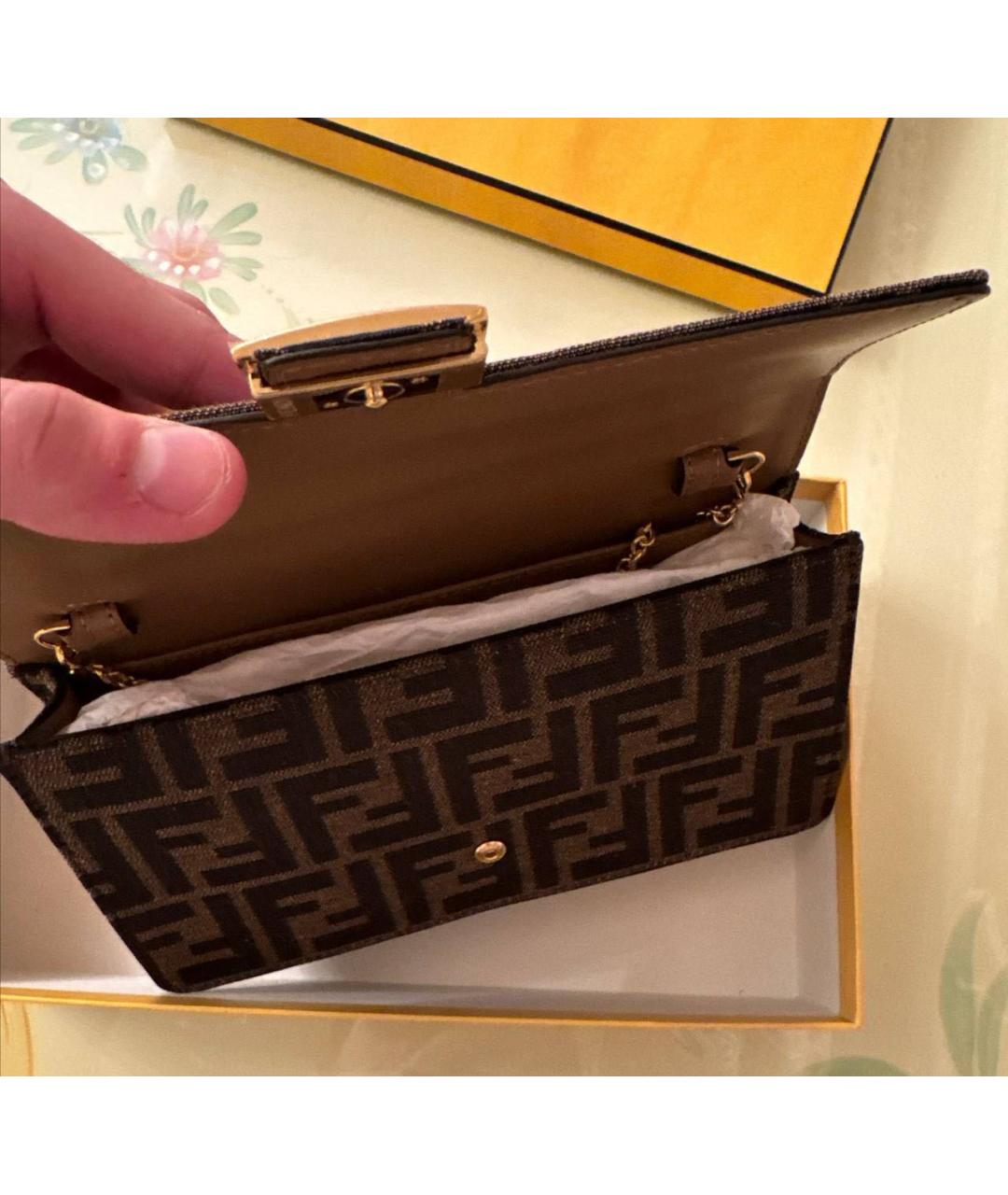 FENDI Коричневая сумка через плечо, фото 4