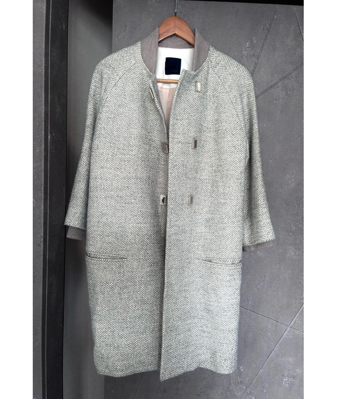 PINKO Бежевое шерстяное пальто, фото 6