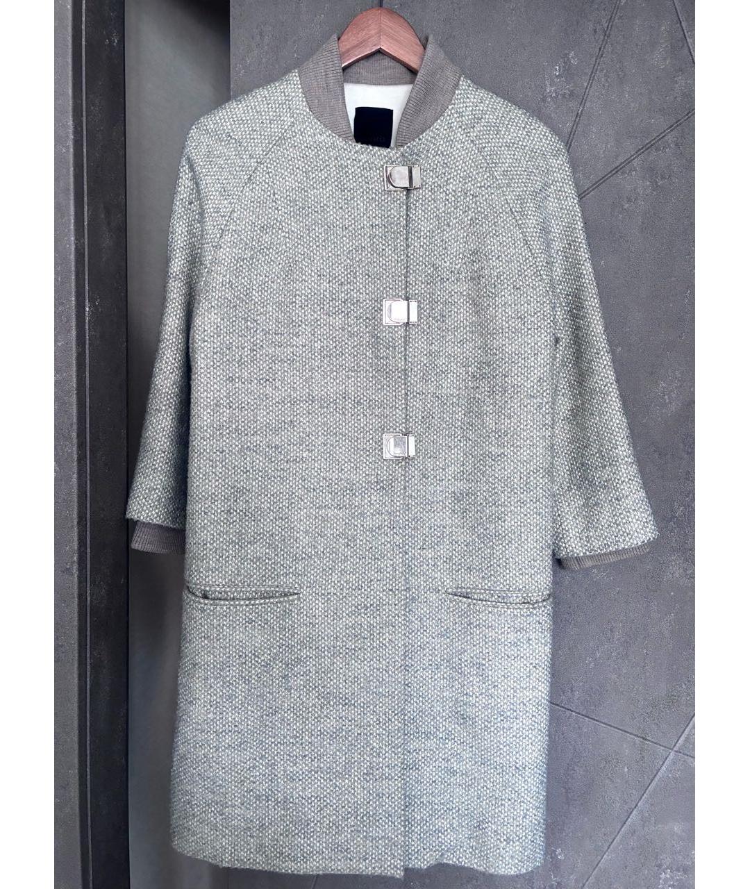 PINKO Бежевое шерстяное пальто, фото 7