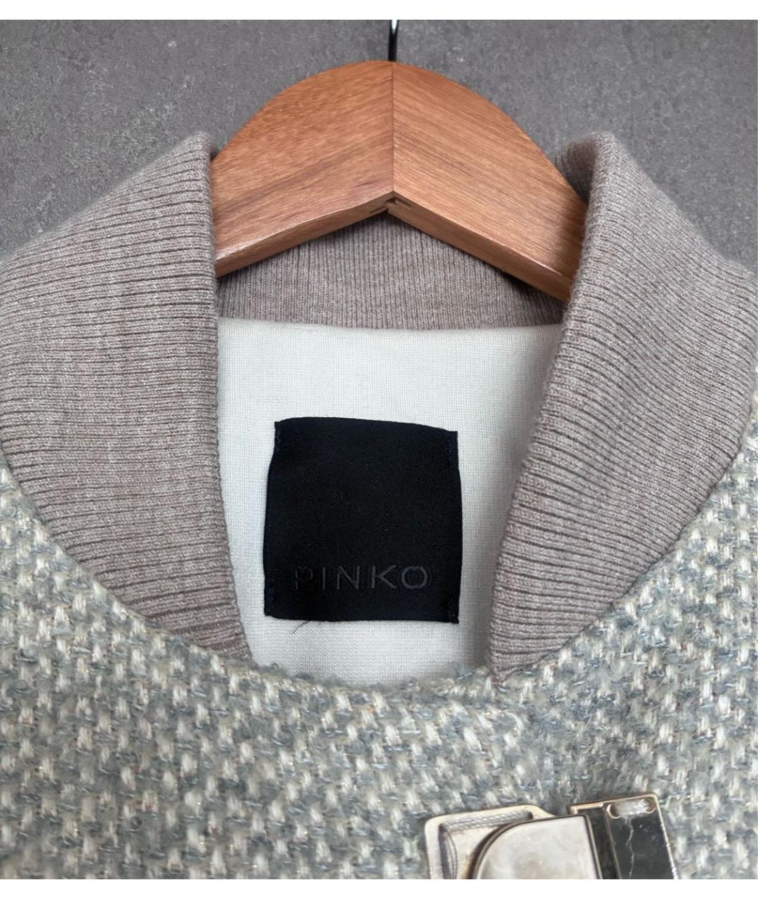 PINKO Бежевое шерстяное пальто, фото 3