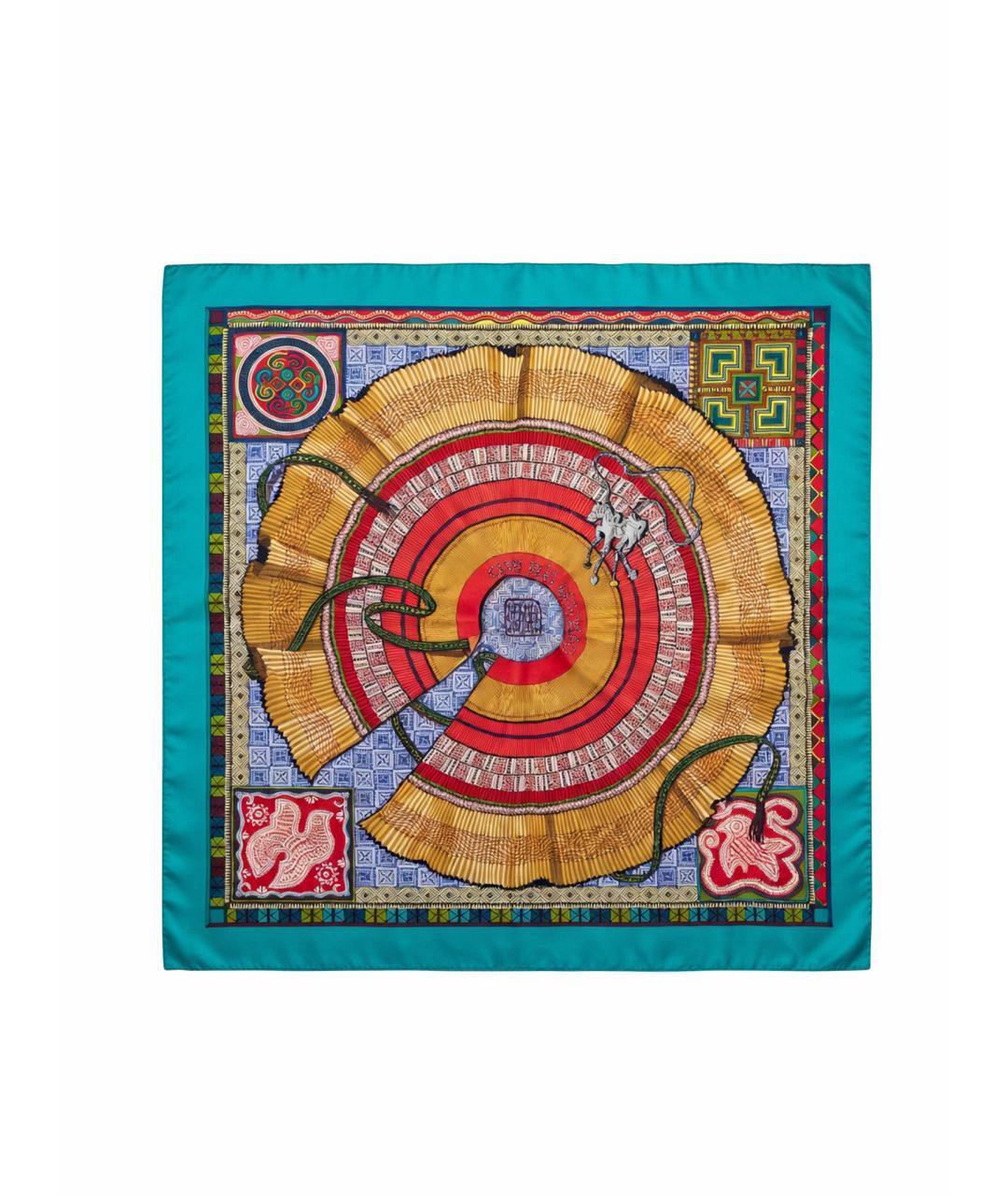 HERMES Мульти шелковый платок, фото 1