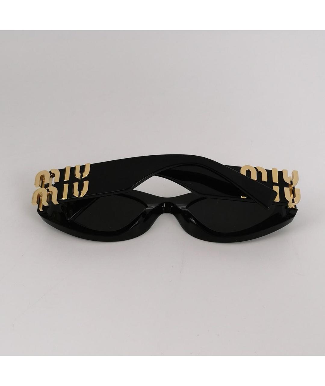 MIU MIU Черные пластиковые солнцезащитные очки, фото 3