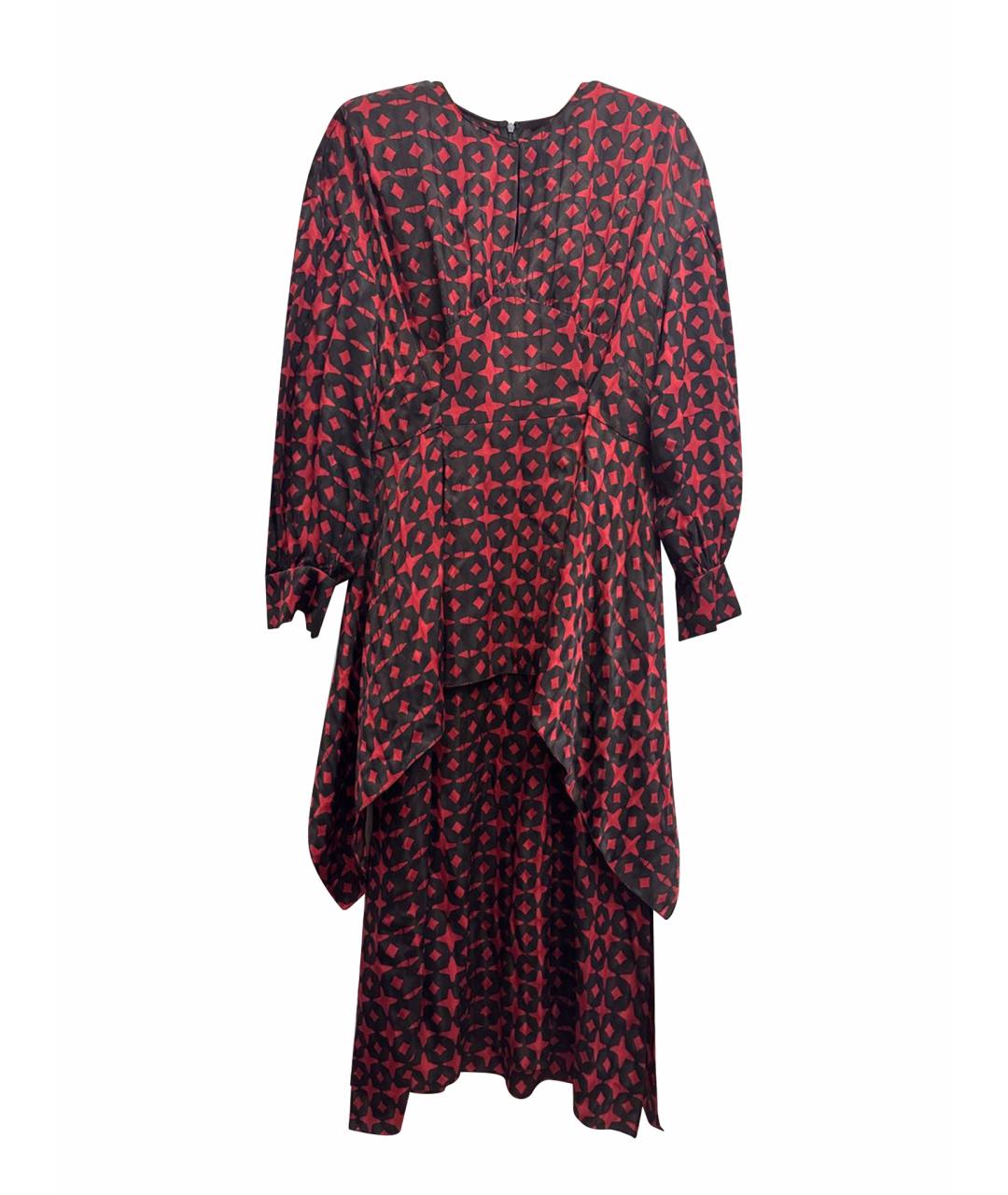 FENDI Бордовое шелковое вечернее платье, фото 1