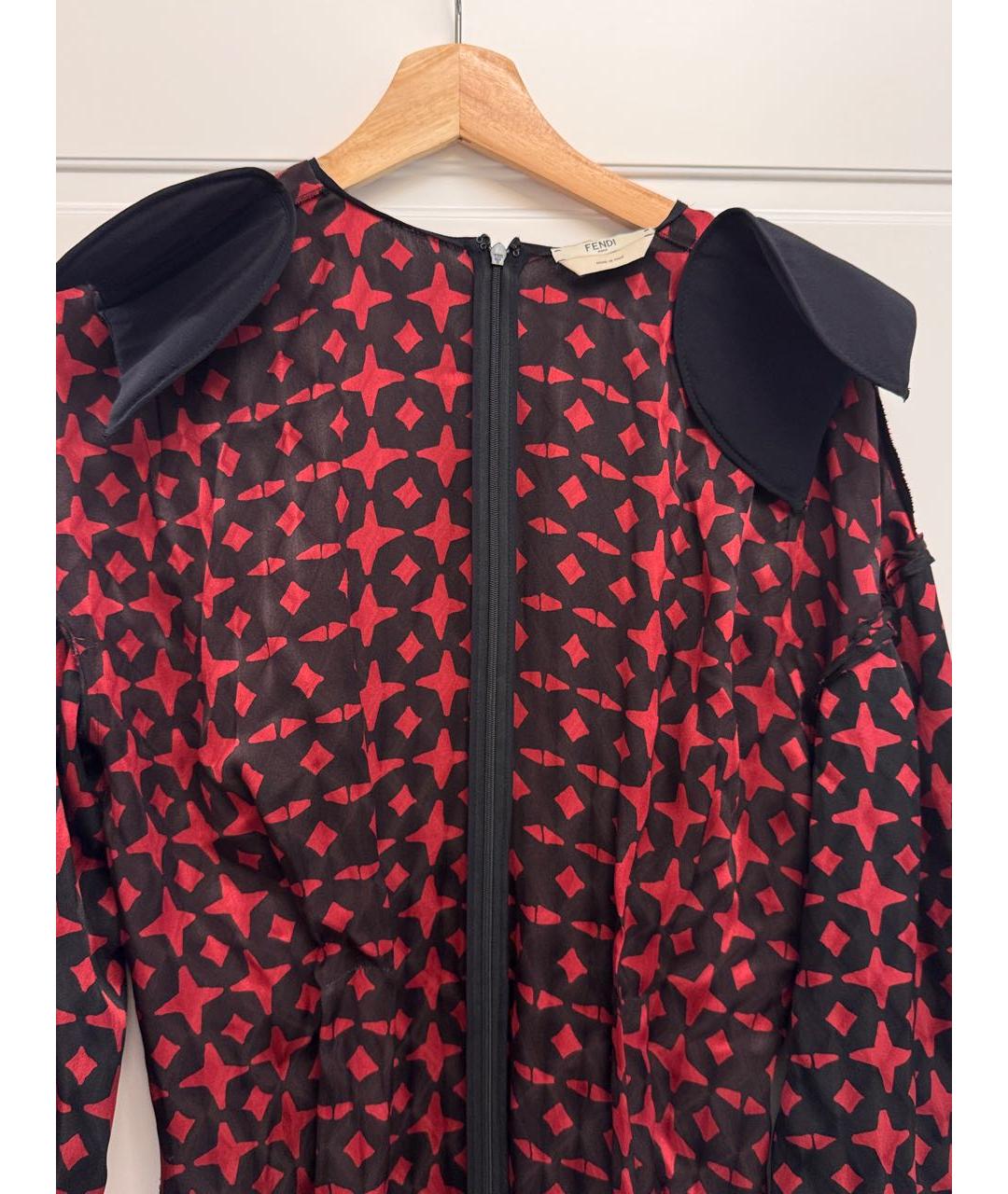 FENDI Бордовое шелковое вечернее платье, фото 3