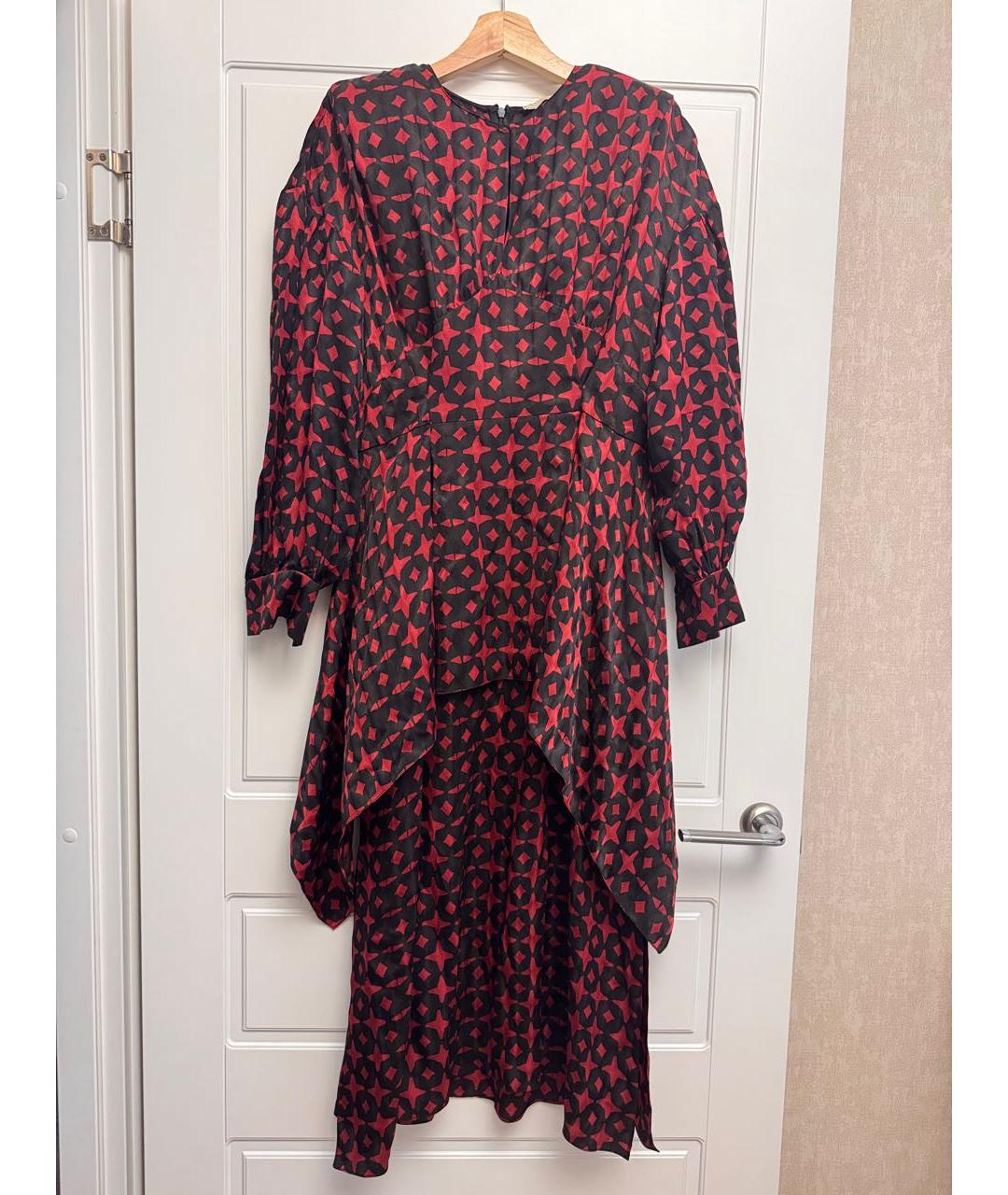 FENDI Бордовое шелковое вечернее платье, фото 6