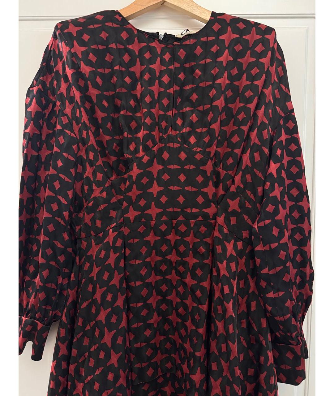 FENDI Бордовое шелковое вечернее платье, фото 4