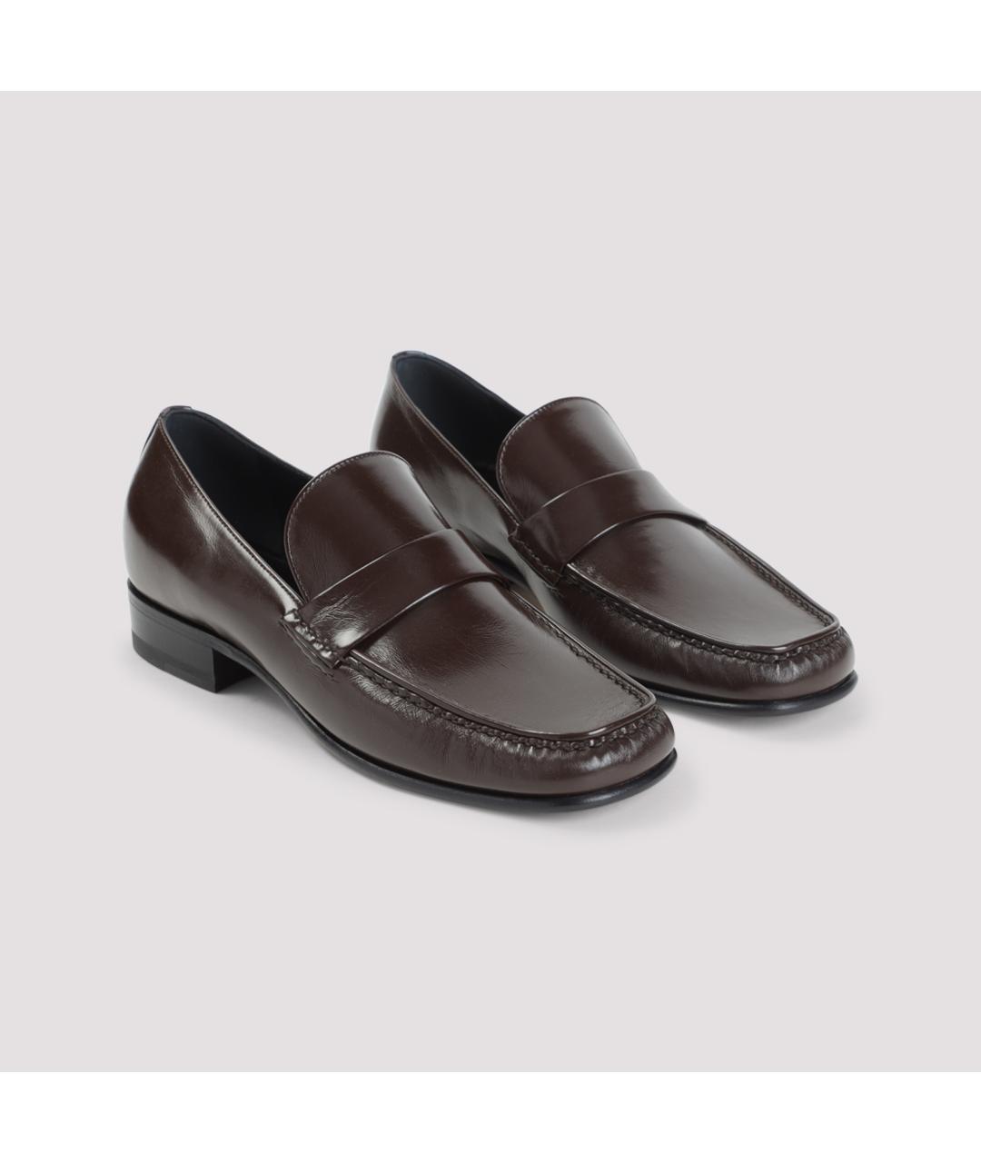 PHOEBE PHILO Коричневые кожаные лоферы, фото 3