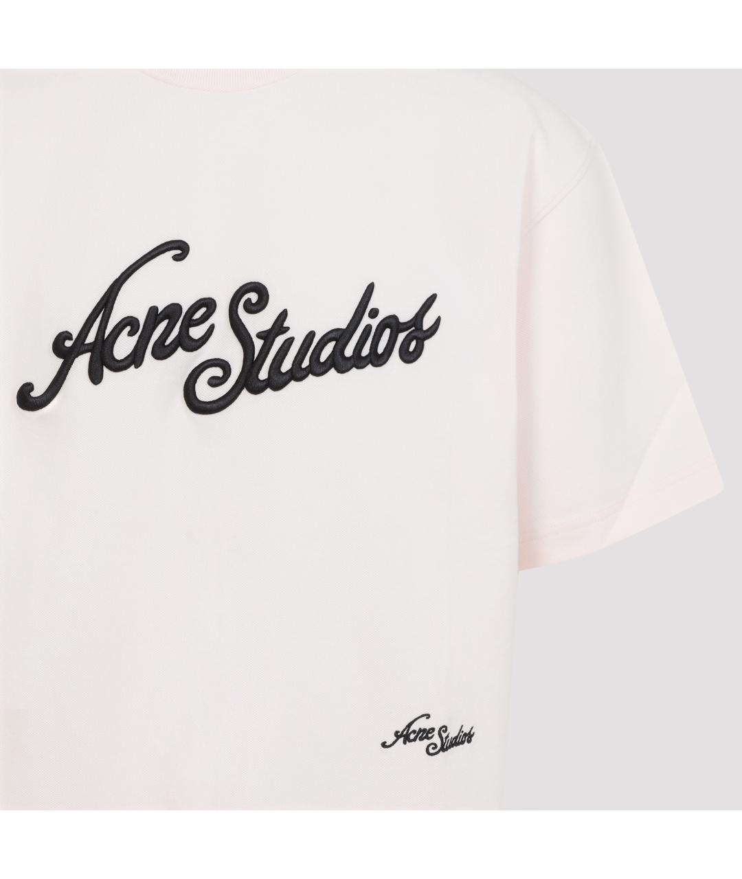ACNE STUDIOS Розовая хлопковая футболка, фото 3