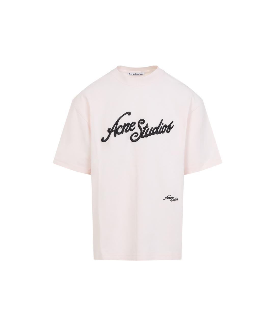 ACNE STUDIOS Розовая хлопковая футболка, фото 1