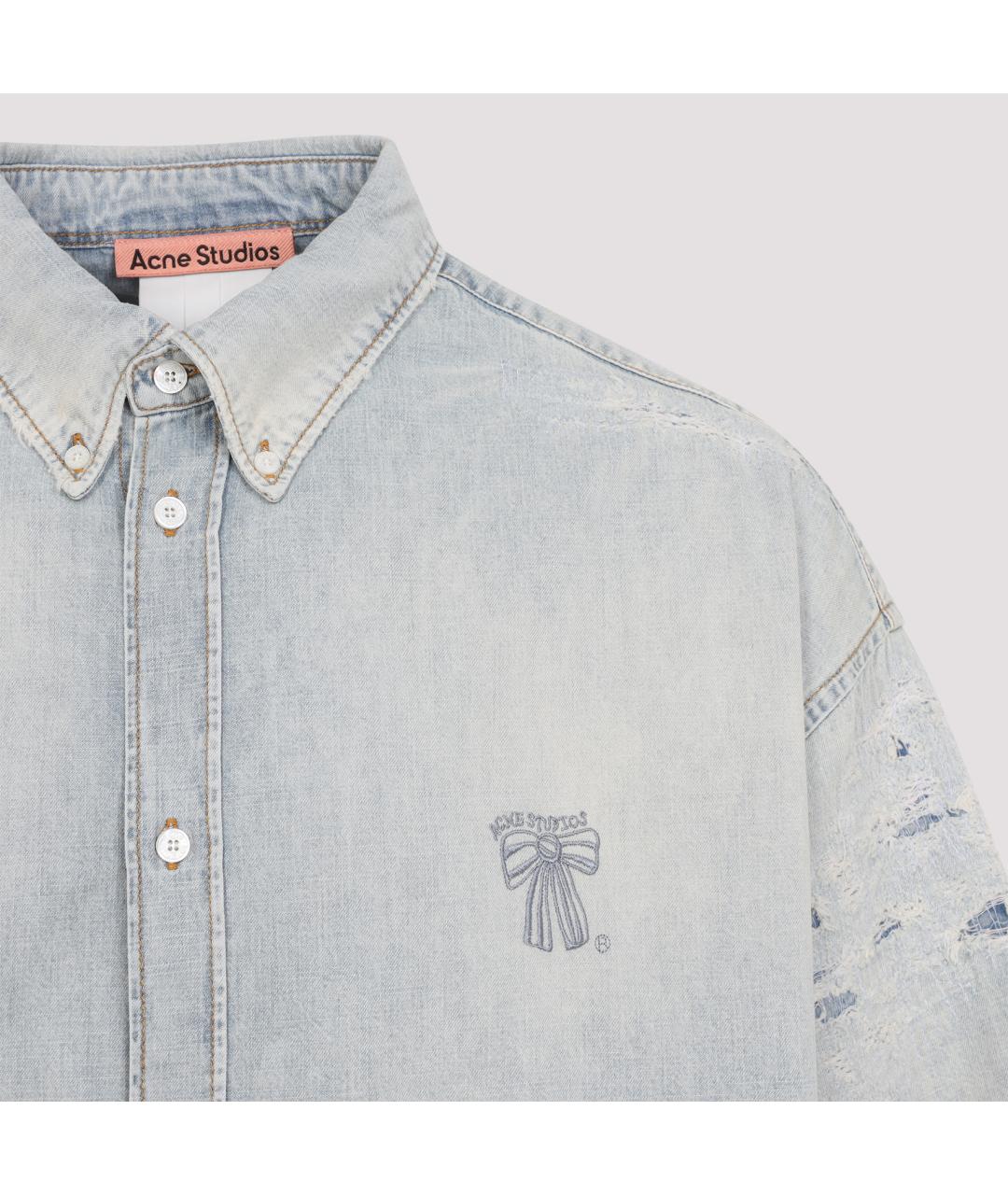 ACNE STUDIOS Голубая хлопковая кэжуал рубашка, фото 3