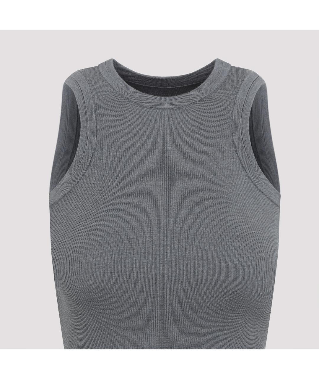 PHOEBE PHILO Серая шерстяная майка, фото 3