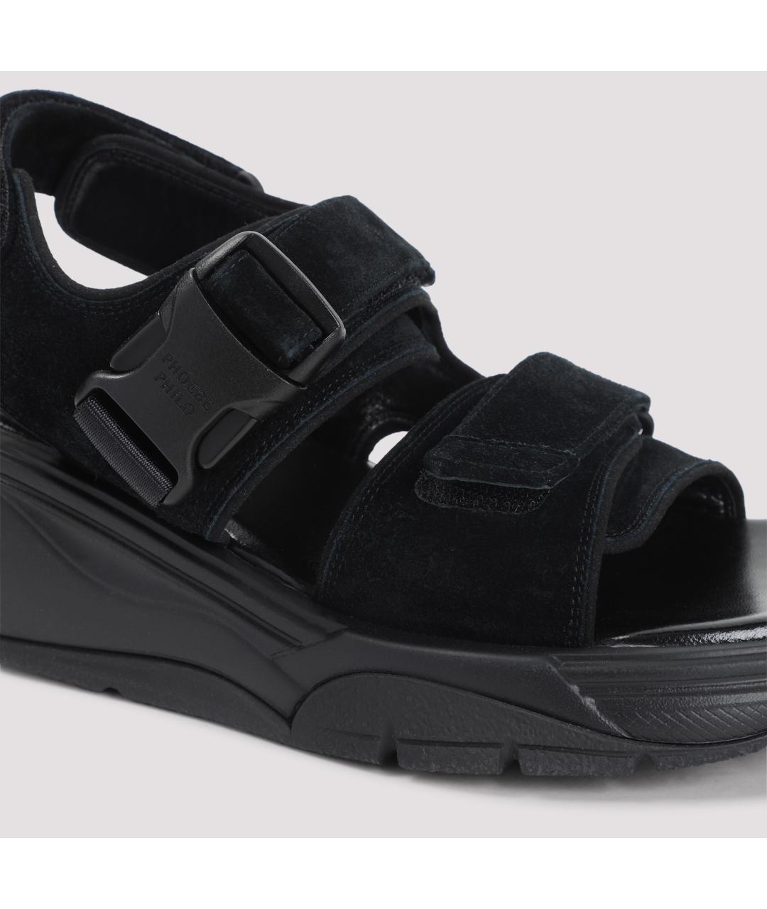 PHOEBE PHILO Черные замшевые сандалии, фото 4