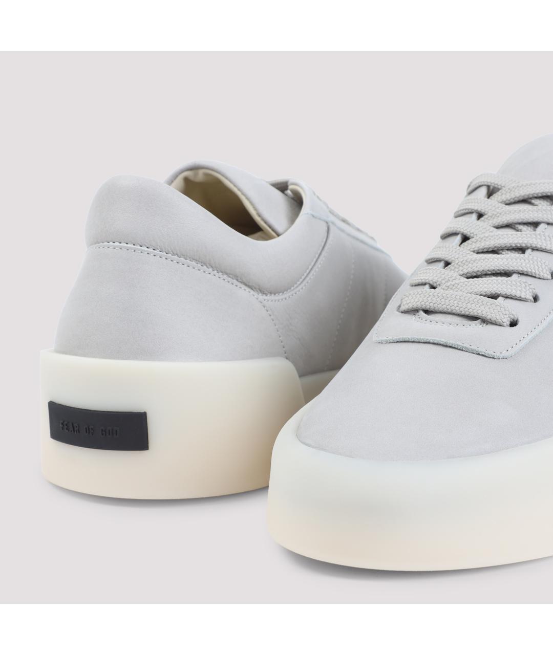 FEAR OF GOD Серые кожаные низкие кроссовки / кеды, фото 4