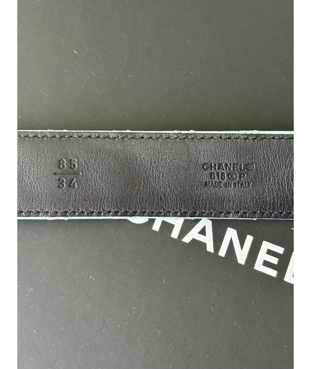 CHANEL Голубой кожаный ремень, фото 4