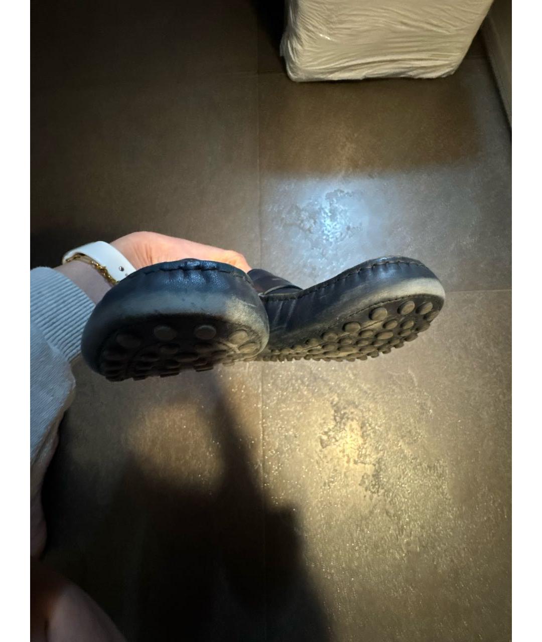 TOD'S Синие кожаные мокасины, фото 5