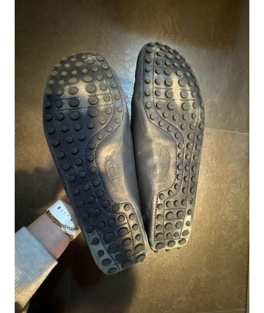 TOD'S Синие кожаные мокасины, фото 6