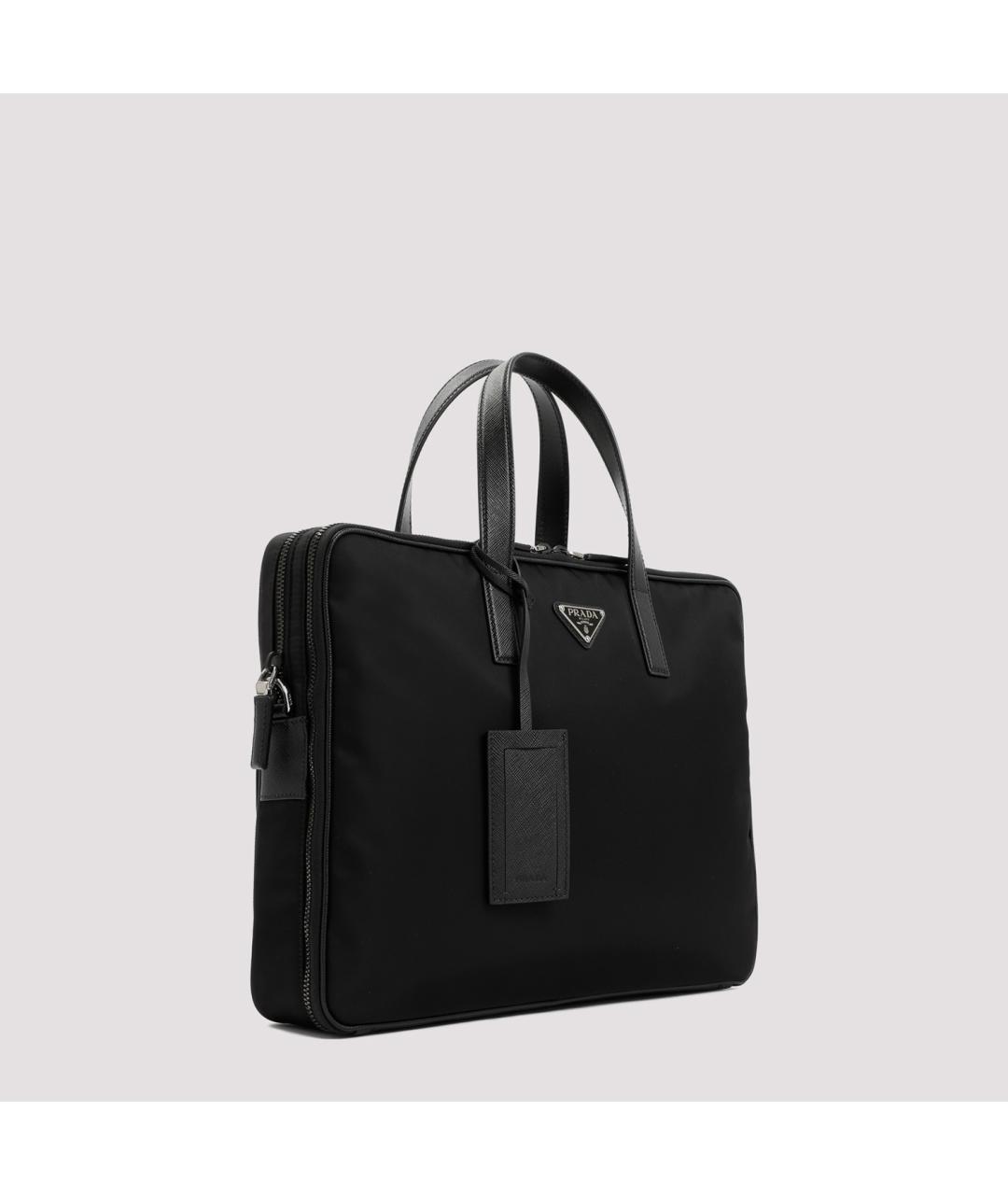 PRADA Черный синтетический портфель, фото 4