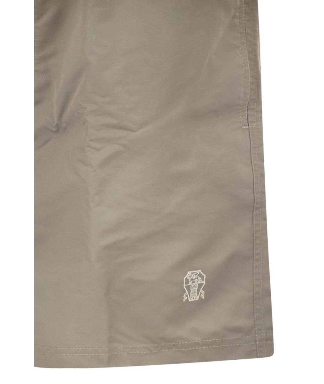 BRUNELLO CUCINELLI Хаки полиэстеровые плавки, фото 4