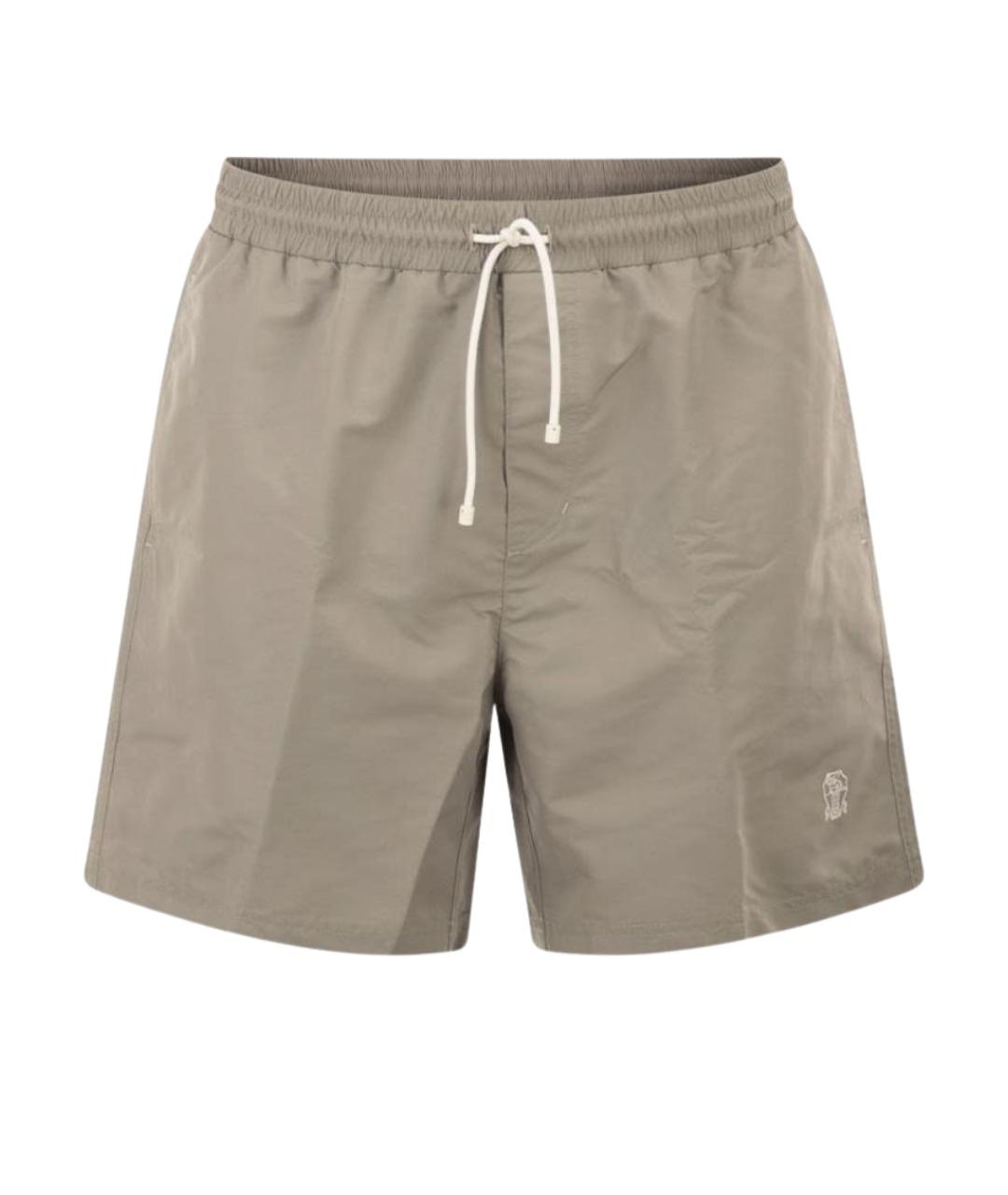 BRUNELLO CUCINELLI Хаки полиэстеровые плавки, фото 1