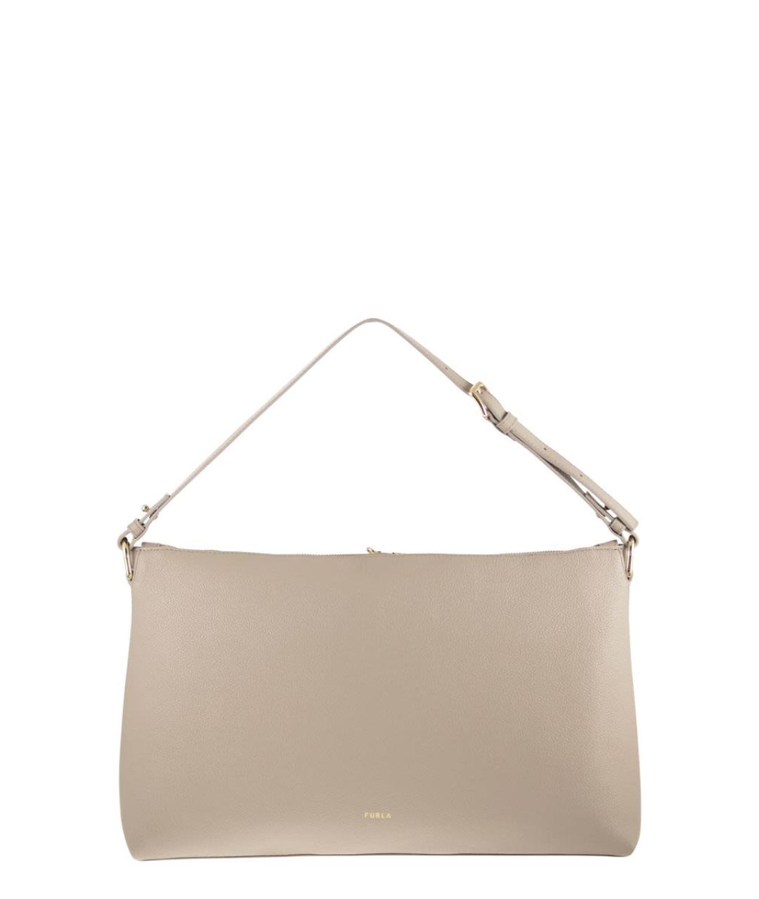 FURLA Бежевая кожаная сумка через плечо, фото 2