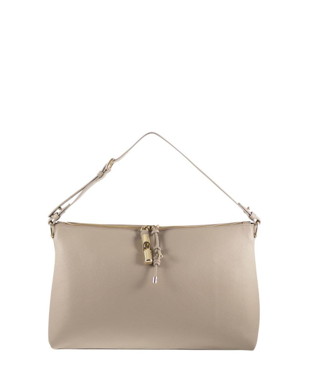 FURLA Бежевая кожаная сумка через плечо, фото 1