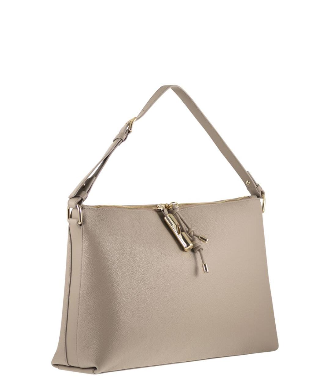 FURLA Бежевая кожаная сумка через плечо, фото 4